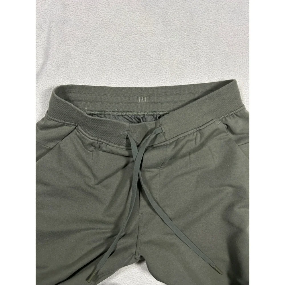 Lululemon City Sweat Jogger Mens Small Olive Green French Terry Slim Fit Tapered